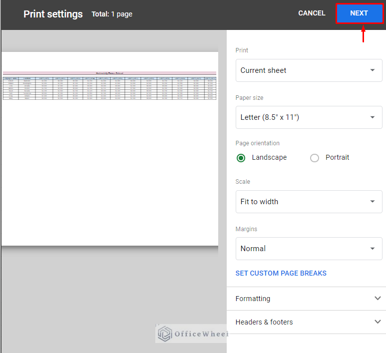 insert the next option to the dataset